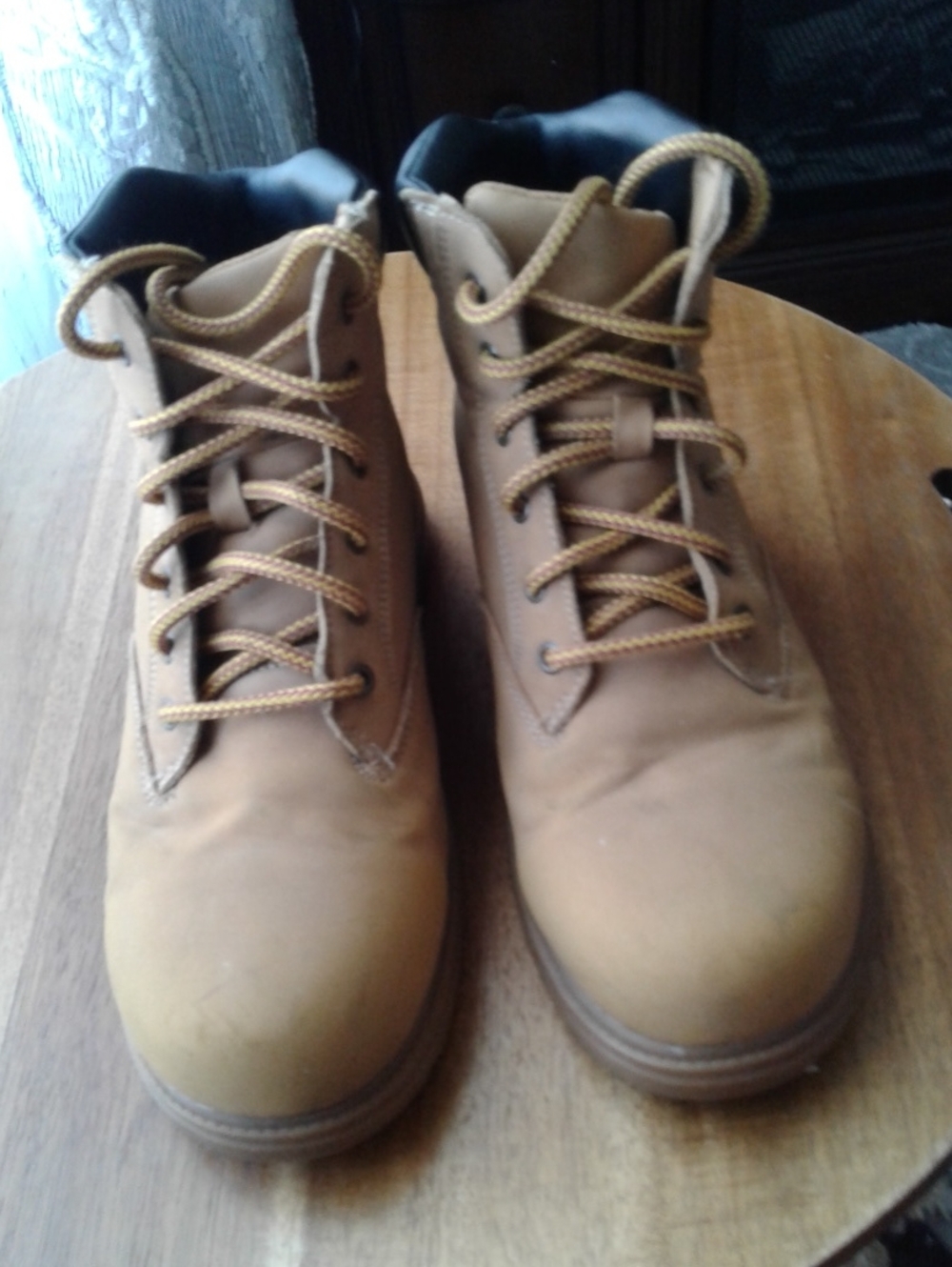 Wonder Nation Kids Tan Work-Style Lace-Up Boots